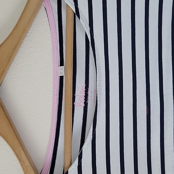 Boden 100% Cotton Striped Long Sleeve Tee Size 10 - Picture 3 of 6